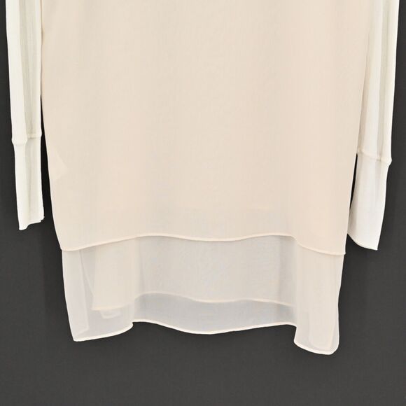 RAG BONE Top Womens Size XS Daria Silk Tunic Ivory Layered Long Knit Sleeve Boho - Picture 7 of 10